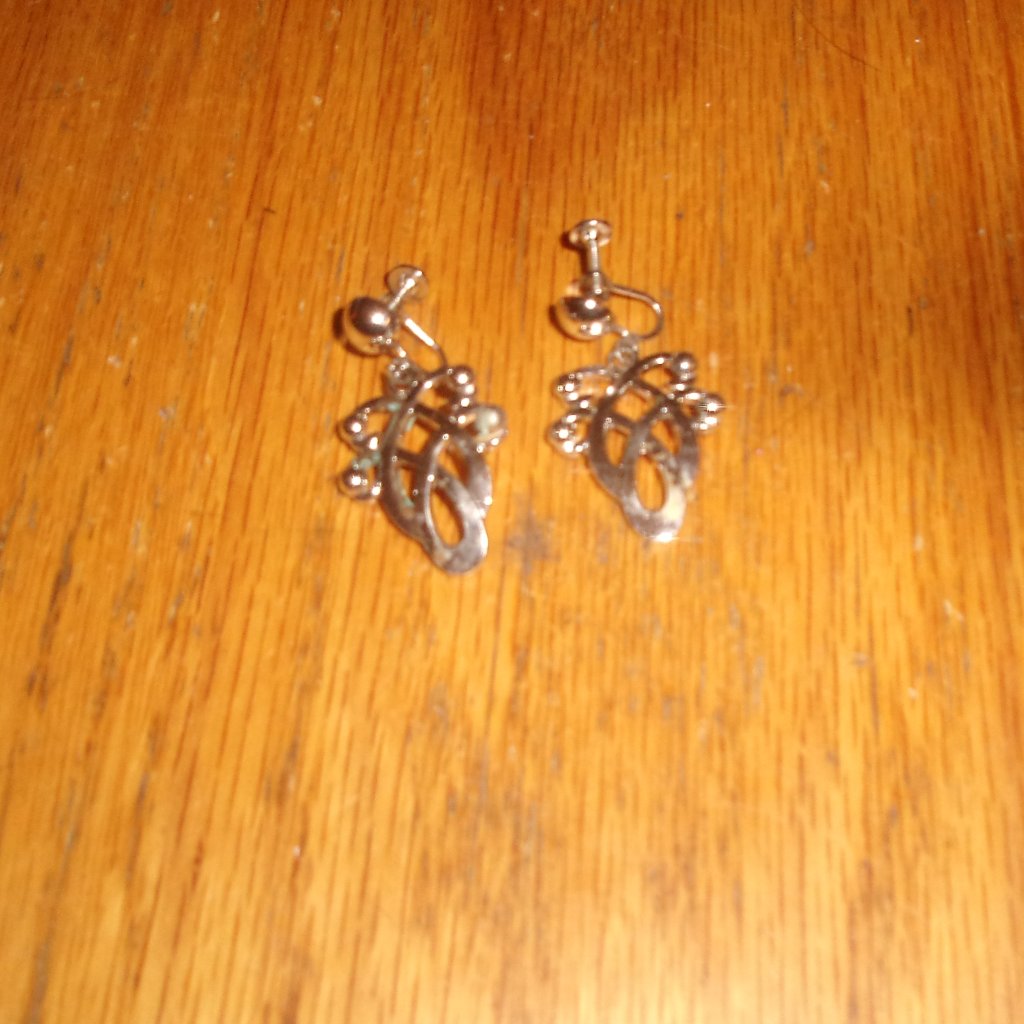 Barclay Screw Clip Earrings Silver Tone Braid Dangles